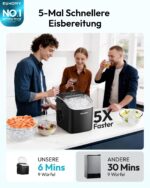 EUHOMY Eiswürfelmaschine 12kg/24h – Tragbar mit Selbstreinigung & 6-Minuten-Zyklus – Bild 2