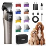 oneisall Profi Hundeschermaschine mit DLC-Klinge & 8 Aufsteckkämmen – 9000 RPM für alle Felltypen