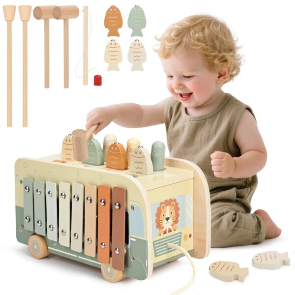 Vanplay 7 in 1 Montessori Holzspielzeug – Motoriktraining & musikalische Entwicklung ab 1 Jahr