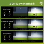 Philips Solar-Fluter 800 Lumen 6500K mit PIR-Bewegungsmelder & Fernbedienung – 2er Set – Bild 3