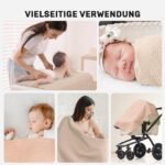 IKWOLETI Mulltücher Baby 6er-Set 60x60cm – Baumwoll-Musselin Spucktücher für Neugeborene – Bild 6