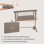 Lionelo Pari 3in1 Beistellbett – 6-fach höhenverstellbar mit Wiege & Transporttasche – Bild 9