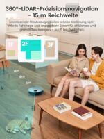 Lefant M3 Saugroboter mit Wischfunktion – 12000 Pa LiDAR Navigation für Haushalte – Bild 6