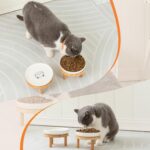 Lusifaco Keramik Katzennapf-Set erhöht mit Bambusständer – 2er Set für ergonomisches Fressen – Bild 6