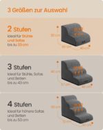 Feandrea 2-Stufen Hundetreppe – Gelenkschonend & rutschfest für kleine Hunde – Bild 6