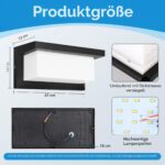 CHENBEN 18W LED Aussenwandleuchte IP65 – Aluminium mit 3000K–6500K für Garten & Terrasse – Bild 10