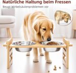 Erhöhter Futternapf Hund mit 6 Höhenstufen – Verstellbare Futterstation aus Bambus & Edelstahl für kleine Hunde und Katzen – Bild 3