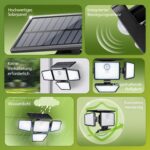Philips Solar-Aussenlleuchte mit Bewegungsmelder, 196 LED & Fernbedienung – IP65 (2er Set) – Bild 2