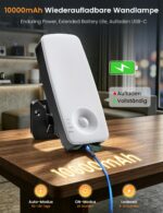 Ledronix 10000mAh LED Wandleuchte mit PIR-Bewegungsmelder – IP65 Aussenlampe mit Fernbedienung – Bild 3