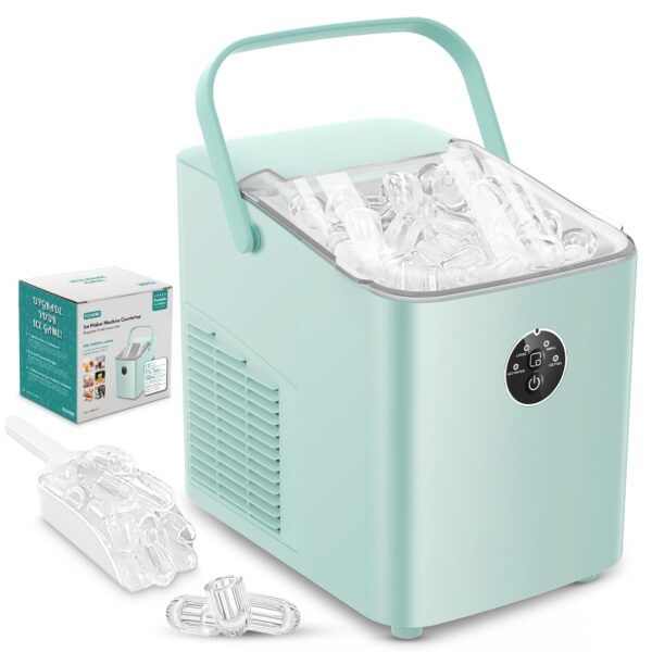 FOHERE Eiswürfelmaschine 14 kg – Kompakte Ice Maker mit 2 Grössen & Selbstreinigung