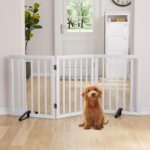 Semiocthome Bambus Hundegitter freistehend – 61 cm hoch, erweiterbar bis 140 cm