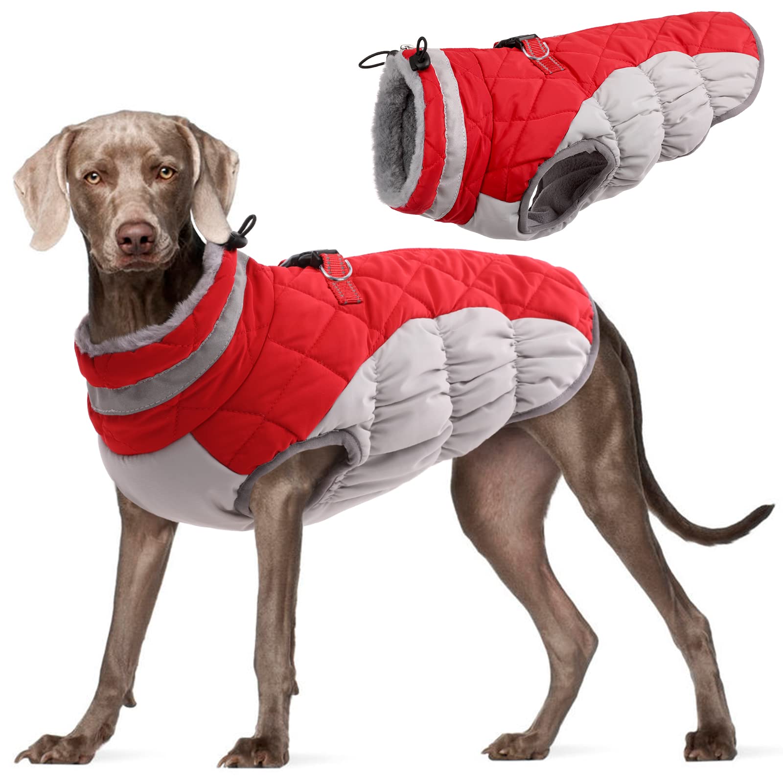 Kuoser Hundejacke XXL – Wasserdichte Winterweste mit Fleecefutter für grosse Hunde
