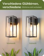 EDISHINE Außenwandleuchte mit Bewegungsmelder & Dämmerungssensor – IP44 Anthrazit – Bild 8