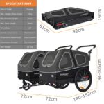 Doggyhut S-Line XL Hundeanhänger 2in1 – Federgefederter Hundebuggy bis 45 kg – Bild 6