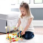 Jacootoys Motorikschleife aus Holz – Lernspielzeug mit Zahlen & Obst für Kleinkinder ab 3 Jahren – Bild 2