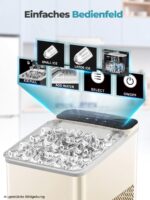 FOHERE Eiswürfelmaschine Klein – 14 kg/24h, 9 Würfel in 5 Min, Selbstreinigung – Bild 8
