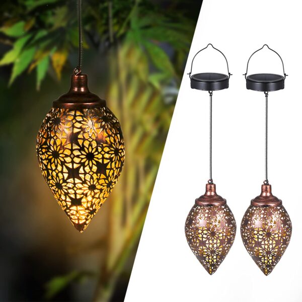 2er Set Orientalische Solarlaterne Görvitor – Warmweiß LED IP44 für Garten & Balkon