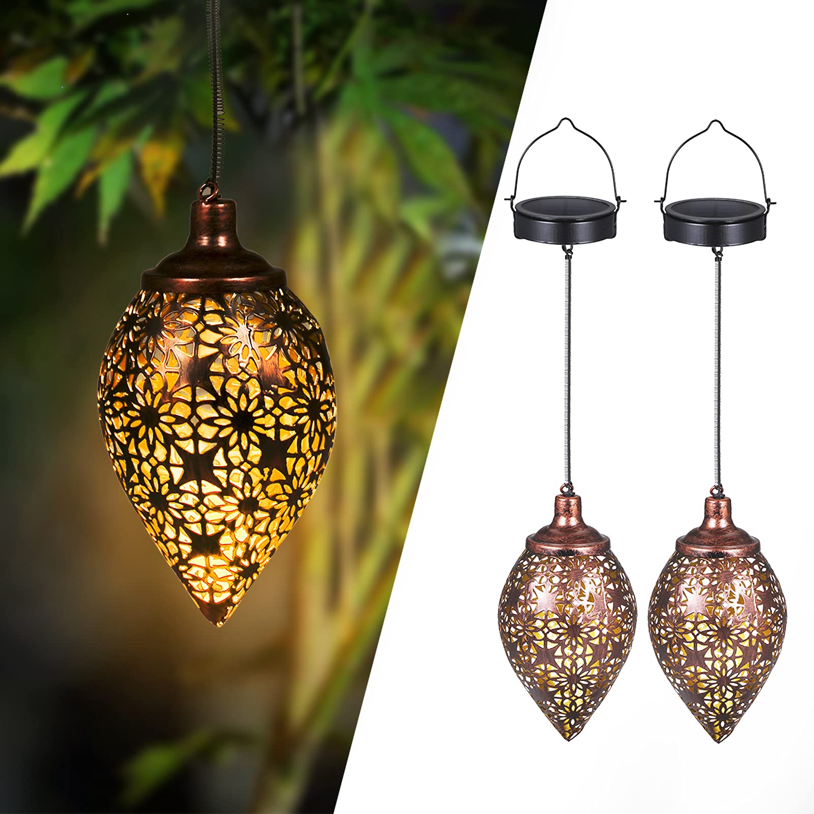 2er Set Orientalische Solarlaterne Görvitor – Warmweiß LED IP44 für Garten & Balkon