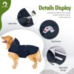 Zellar Hunderegenmantel 5XL mit Kapuze & Reflektoren – 100% wasserdicht für grosse Hunde – Bild 3