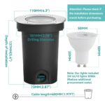 Goodia 4er Set Bodenstrahler Aussen GU10 230V IP67 – Schwenkbar mit Ersatzlinsen – Bild 2