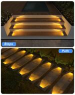 DetarZinLED Solar Bodenleuchten 8er Set IP68 – Warmweisse LED Treppen- & Gartenbeleuchtung – Bild 4