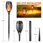 Qedertek 6er Set Solarfackeln mit 12 LED & Flammeneffekt – IP65 Gartenlicht für Aussen – Bild 7