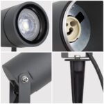 DAWALIGHT Erdspieß 4er Set GU10 IP65 – LED Gartenbeleuchtung mit 320° Lichtkopf – Bild 6
