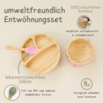Bubba Bear Kindergeschirr-Set mit Saugnapf – Bambus Babyteller für sicheres Essen – Bild 2