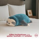 UNUS Faultier Kuscheltier Kissen 50 cm Türkis – Seitenschläfer- & Stillkissen – Bild 4