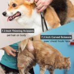 CIICII 7 Zoll Hundeschere Profi-Set – 10-teilige Fellschere mit Effilierschere für Hunde & Katzen – Bild 6