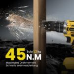 VIWKO 21V Akku Schlagbohrschrauber mit 2×2Ah Akkus – 45Nm Drehmoment für Profis – Bild 2