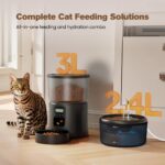 VOUAAOOD 2-in-1 Futterautomat & Katzenbrunnen – Programmierbar mit 6 Mahlzeiten für Katzen – Bild 3