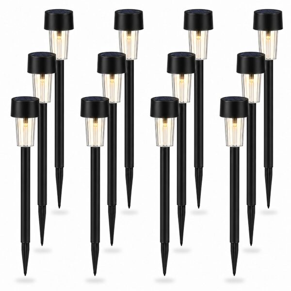 SC-Daily Solarleuchten 12er Set – Warmweiß Gartenbeleuchtung IP65 wasserdicht für Wege & Terrasse