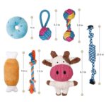 Toozey Hundespielzeug 7er Set für kleine Hunde – Kauspielzeug & Quietschspielzeug aus Naturbaumwolle – Bild 6