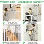 AufuN Treppenschutzgitter 95–105 cm – Druckbefestigung, selbstschliessend, erweiterbar – Bild 6