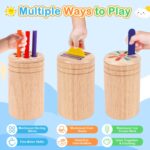 LHBuno Montessori Holzspielzeug ab 1 Jahr – 3-in-1 Farbsortierspiel für frühe Entwicklung – Bild 5