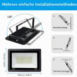 toobettp 100W LED Aussenstrahler 10000lm – IP66 Flutlicht Warmweiss für Garten & Hof – Bild 7