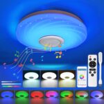36W LED Deckenleuchte mit Bluetooth-Lautsprecher & Farbwechsel – Dimmbar für Jugendzimmer