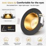 YindaLux 6er LED Einbaustrahler 230V – 5W 550LM Dimmbar 3CCT Schwenkbar IP44 – Bild 3