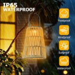 2er Set Solar-Gartenleuchten mit Rattan – IP65 Aussenleuchten für Balkon & Terrasse – Bild 5