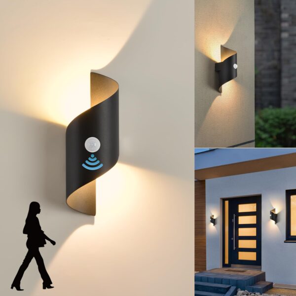 KUKAK LED Wandleuchte mit Bewegungsmelder 10W – IP65 Wasserdicht für Innen & Aussen