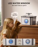 FEELNEEDY 2.8L Katzenbrunnen Edelstahl – Ultraleise Trinkbrunnen mit 4-Stufen-Filtersystem – Bild 7