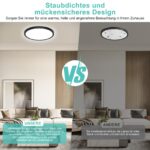 OUILA LED Deckenlampe 18W 4000K – Flache Schwarze Deckenleuchte 22cm für Küche, Bad & Wohnzimmer, 2er Set – Bild 2