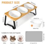 Lannvan Katzennapf 3er Set – Ergonomische Futterstation mit Keramik & Bambus für Katzen – Bild 2