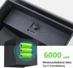 KwatTsz LED-Wandleuchte mit Bewegungsmelder & 6000mAh Akku – 2er Set Schwarz – Bild 3