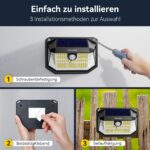 TECKNET 6er Set Solarleuchten 231 LED 300° mit Bewegungsmelder – IP65 Wandleuchte für Garten – Bild 7