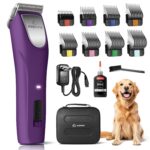 FuzzyFix Hundeschermaschine Pro mit #10 Klinge & 8 Metall-Aufsteckkämmen – Profi-Tierhaarschneider