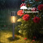 Hqynss 12er Set Solarleuchten mit Warmweiss LED – IP65 Gartenbeleuchtung für Aussen – Bild 3