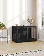 Hzuaneri Hundebox 100 cm mit 2 Schiebetüren – Modernes Möbel für mittlere & grosse Hunde – Bild 4