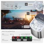 tectake® Eiswürfelmaschine Arctic – 12 kg/24h, 2 Grössen, Selbstreinigung für Zuhause – Bild 7